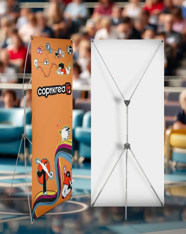 X Banner Extérieur Double Face avec Base à Remplir